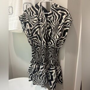 TCEC Black and White Zebra Print Dress